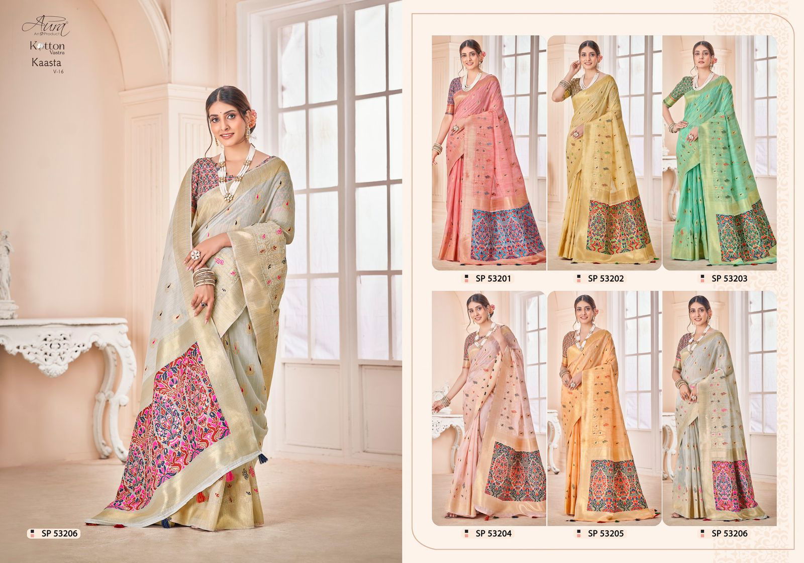 Kaasta V 16 By Aura Party Wear Sarees Catalog